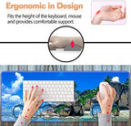Ergonomic Keyboard Wrist Rest & Mouse Pad Wrist Rest Set, Large XXL Gaming Desk Mat 31.5"x 11.8",Non-Slip Base, Memory Foam,Easy Typing Pain Relief for Office & Home, Beaches Scene France Seychelles - Image 6