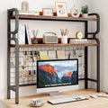 BYMECOST 38.6" Desktop Hutch Bookshelf,2-Tier Desk Shelf with Back Panel by BYMECOST