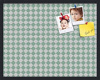 PinPix 28x22 inch Cork Bulletin Board. This Decorative Framed Pin Board Comes with Diamond Pattern in Green and White Design and Satin Black. Ideal for Home, Office Decor or School (PinPix-330) by PinPixBulletinBoards