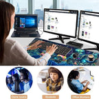 Keyboard Wrist Rest and Mouse Pad with Wrist Support Set Ergonomic Coaster,Memory Foam,Easy Typing Pain Relief,Large XL Desk Mat 31.5"x 11.8",Colorful Frog - Image 7