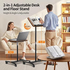 2-in-1 Floor Music Stand & Desktop Book Stand, 16.5"–51" Height Adjustable - Image 3