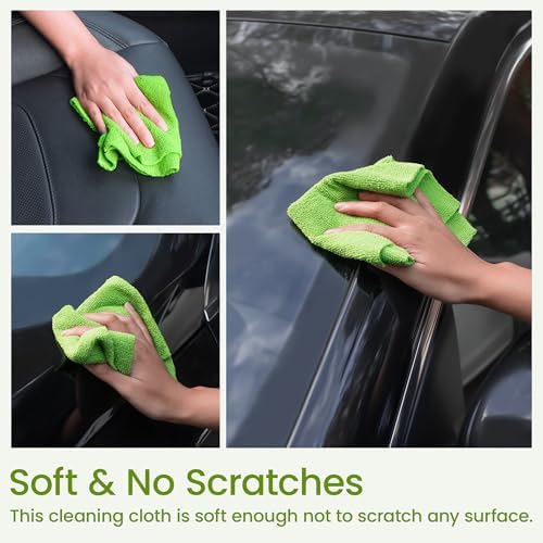 Greenfound Microfiber Cleaning Cloth Roll -80 Pack, 11.5x11.5, Tear Away Towels, Reusable and Washable Rags, Green - Image 5