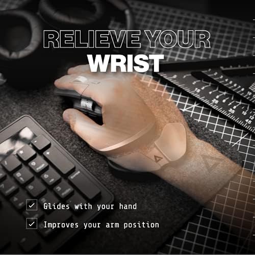 DELTAHUB Carpio 2.0 - Left-Handed Truly Ergonomic Wrist Rest for Mouse, Carpal Tunnel Support, Pain Relief, Anti-Fatigue, Easy Glide, Sleek, Office Computer, Laptop, Gaming - Small, Black - Image 3