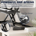 Standing Desk Converter 32" - Sit to Stand Desk Converter for Dual Monitors - Height Adjustable Desk Riser for Standing - Home Office & Corporate Use - Relieve Back Pain (Black) - Image 6