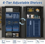 Metal Storage Cabinet with Doors and 4 Shelves, 72x34x18 Garage Storage Cabinets,Tall Black Locking Metal Cabinets with Lock for File, Office, Garage, Home - Image 5