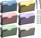 Wall File Organizer, 6 Pack Metal Wall File Holders, Black by Unknown