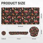 Britimes Keyboard Mouse Pad Set, 4 in 1 Desk Mat Set, Christmas Truck Red - Image 2