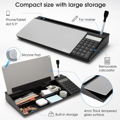 Varhomax Glass Desk Whiteboard with Calculator - Image 4