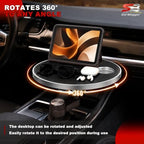 Car Desk for Laptop and Eating - 360°Rotating Cup Holder Table Tray -Black - Image 6