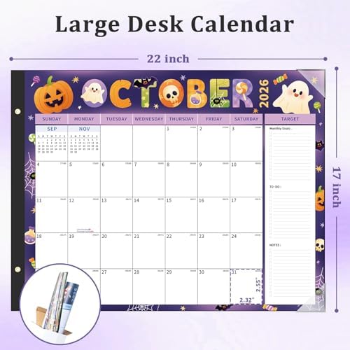 Ospelelf Desk Calendar 2026-2027 Large 22"x17" Monthly Family Planner Pad with Protective Cover 18 Months Use July 2026 to December 2027 Season - Image 2