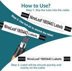 NineLeaf 8 Pack Compatible Labels Tape Replacement for Dymo 1805443 1 inch Black on White Heat Shrink Tube Labels 24mm x 1.5m for Wires and Cables Use in Rhino 6000 6500 Label Maker - Image 5