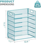 Marbrasse 6 Tier Paper Organizer Letter Tray - Mesh Desk File Organizer with Handle, Paper Sorter for Letter/A4 Office File Folder Holder -Blue - Image 3