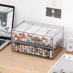 Clear Pen Organizer with Drawer, 2 Pack by GOXITAX
