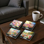 4Pcs Flower DIY Diamond Art Painting Sticky Notes Holder (640 Blank Notepads) Cube Note Box Mosaic Craft Set for Office Accessories Desk Office Workplace - Image 5