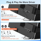 FLYTOCCA Laptop Screen Extender, 15.6" 1080P FHD IPS Display, Detachable Second Monitor Supports Vertical Mount, Plug & Play, Laptop Monitor Extender for 13"-17.3" Laptops, Windows, Mac, Chrome - Image 6