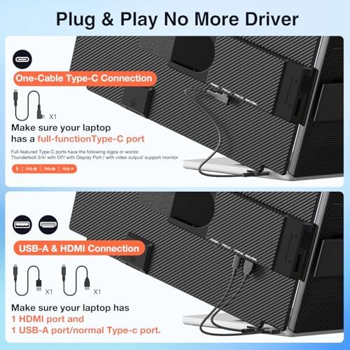 FLYTOCCA Laptop Screen Extender, 15.6" 1080P FHD IPS Display, Detachable Second Monitor Supports Vertical Mount, Plug & Play, Laptop Monitor Extender for 13"-17.3" Laptops, Windows, Mac, Chrome - Image 6