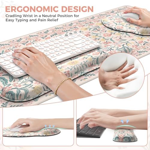 iCasso Desk Pad Mat, Large Mouse Pad and Keyboard Wrist Rest Set - Image 4