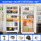 GAIOUS 74.8" Tall Metal Storage Cabinet with Lock and Wheels, File Cabinet - Image 5
