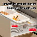 YOOUSOO Expandable Drawer Organizer, 2 PCS Adjustable Drawer Organizer Trays, Drawer Dividers Organizers and Storage For Office Supplies, Pens, Makeup,Utensils, Tools, Flatware and Junks, White - Image 3