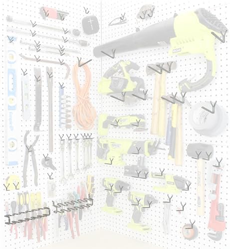 Peg Board Hooks for Hanging Tools Assortment – Tool Organization Accessories Kit – Organizer Set of 1 inch, 2 inch, 4 inch L Hooks, J Hook, Pegboard Pliers Rack and Screwdriver Holder - Image 3