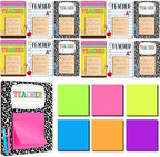 Eersida 24 Pcs/12 Sets Back to School Teacher Gift Daycare Teacher Appreciation Gifts Bulk Teachers Thank You Gift Wood Post Sticky Note Holder Composition Pencil Preschool Elementary Office Supply by Eersida