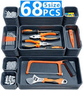 68PCS Tool Box Organizer, 5 Size Toolbox Drawer Organizer Tray, Desk Drawer Organizers, Garage Organization for Tool Chest Workbench Small Parts Widget by Unknown