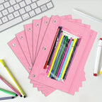 YoeeJob Pencil Pouch for 3 Ring Binder, Zipper Binder Pencil Pouches Bulk, Pencil Case with Clear Window for Class, Office, Pale Pink, 24 Packs - Image 3