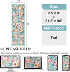 DUKINO 2.6x8 Runner Rug, Floral Washable Kitchen Rugs Non Slip, Teal - Image 2