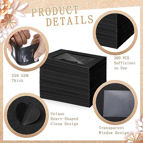 Uiifan 300 Pcs Window Gift Card Envelopes 4x2.8 Inch,Black - Image 4