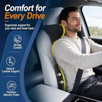 Allaboutsla Lumbar Back Support Pillow for Car, Neck Headrest Pillow Set - Image 2