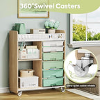 Rolling Craft Cart with 6 Drawers, Pegboard and Locking Wheels Green - Image 7