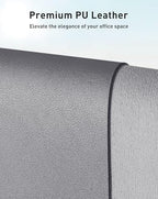 Aothia Faux Leather Desk Mat - Large Mouse Pad, Non-Slip PU Leather Blotter, Waterproof Writing Surface for Office and Home (Light Grey, 63" x 17") - Image 2