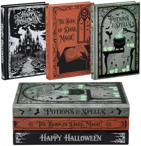 3 Pcs Halloween Decorative Books Dark Magic Potion Spells Decor by Seeloowy