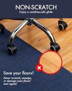 BARoyal Office Chair Mat for Hardwood Floor Under Desk Computer Rolling Chair Mat for Wood/Tile Floor Non-Slip Heavy Duty Desk Rug PVC Plastic Hard Floor Protector 36" x 48"(Indigo) - Image 2
