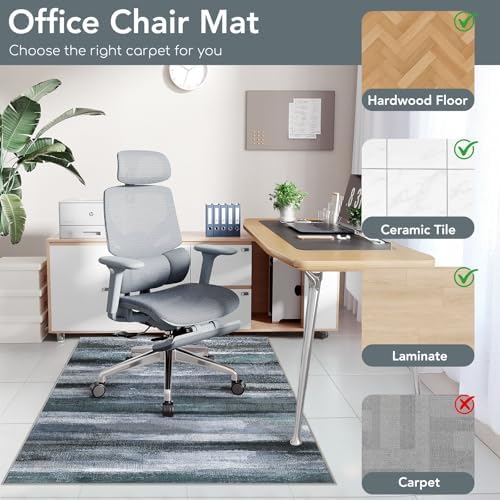Office Chair Mat for Hardwood Floor&Tile Floor,36"X 48"-Abstract Dark Grey - Image 3