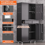 Aobabo Metal Garage Storage Cabinet, 71"x30" Lockable Rolling Tool Cabinet - Image 3