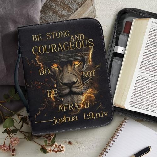 Tiger Flaming Cross Print Bible Cover for Women Men with Top Handle Portable Bible Carrying Case Church Bag with Multiple Pockets, Large Capacity Case Holiday Gifts for Christians - Image 6