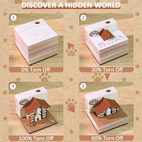 3D Calendar 2027 with Light Tear Away Timepiece Calendar for Desktop Decor - Image 3