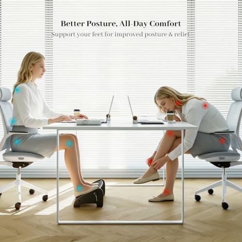 Foot Rest Under Desk, Bamboo Ergonomic Office Foot Stool - Image 2