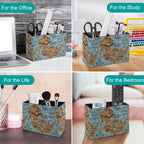 Desk Organizer Eagles Cottage Bear Shark Bridge Cheese Whale Multi‑Bright‑Color Compact Caddies,Classroom with Accessories - Image 4