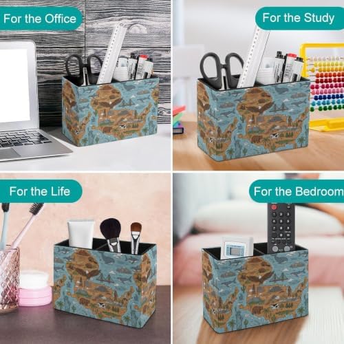 Desk Organizer Eagles Cottage Bear Shark Bridge Cheese Whale Multi‑Bright‑Color Compact Caddies,Classroom with Accessories - Image 4