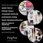 PegPro® J & 2" Hooks Kit for Standard “Wood Fiber” pegboard – Durable Plastic Pegboard Hooks - for Garage, Kitchen, Craft Room, and More (J & 2" Hook - 50 Pack, White) - Image 3
