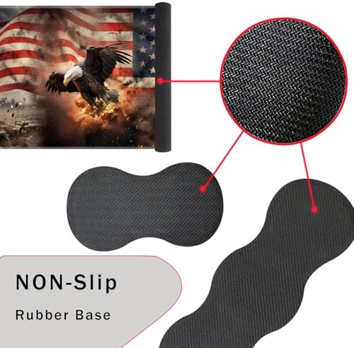 Keyboard Wrist Rest and Mouse Pad with Wrist Support Set Ergonomic Coaster,Memory Foam,Easy Typing Pain Relief,Large XL Desk Mat 31.5"x 11.8",Bald Eagle with USA Flag - Image 3