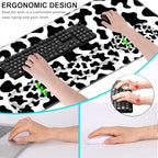Keyboard Wrist Rest and Mouse Pad with Wrist Support Set Ergonomic Coaster,Memory Foam,Easy Typing Pain Relief,Large XL Desk Mat 31.5"x 11.8",Cow Print - Image 6