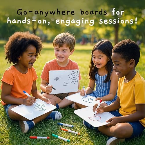 Board Geeks Bigtime 12 Pack 9x12 Classroom Whiteboards for Kids - Small Double-Sided White Board - White Boards Bulk Set, Classroom Essentials - Magnetic Dry Erase Boards for Students, Teacher - Image 4