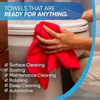 Microfiber Wholesale 16" x 16" All Purpose Towels - 200 Pack - Reusable Wash Cloths, Dust, Kitchen, Car, Shop Rags for Cleaning (Green) - Image 4