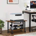 Lerliuo Under Desk Printer Stand, 2-Tier Industrial Rolling Printer Table - Image 2