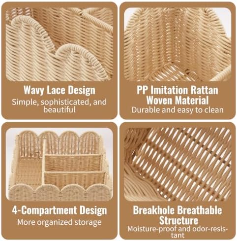 Diaper Caddy Organizer, Scalloped Changing Table Organizer with 4 Dividers - Image 3