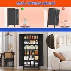 GAIOUS 75'' Tall Metal Garage Storage Cabinet, File Cabinet with 2 Doors and 5 Adjustable Shelves, Black Outdoor Steel Tool Cabinets for Home Office,Warehouse,Garage - Image 5