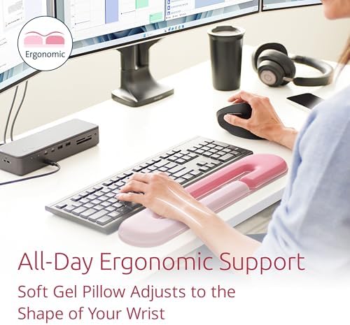 Kensington Duo Gel Loop Wrist Rest for Keyboard, Wrist Pad for Full Size Keyboard, Ergonomic Wrist Pad, Non-Skid Computer Pad with Wrist Support, Pink K62679WW, 17.7" x 3.7"x 0.9” - Image 2